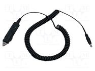 Mains cable; 5A; Plug: plug for car lighter socket; black; DC GW INSTEK