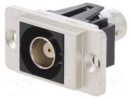 Coupler; BNC socket,both sides; 50Ω; DUALSLIM; silver; metal; 29mm CLIFF