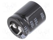 Capacitor: electrolytic; SNAP-IN; 180uF; 400VDC; Ø25x30mm; ±20% NICHICON