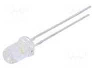 LED; white cold; 5mm; 20150÷46100mcd; 15°; Front: convex; 3.2÷4VDC CREE LED