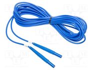 Test lead; banana plug 4mm,both sides; Urated: 1kV; Len: 6m; blue SONEL