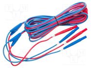 Test lead; 10A; banana plug 4mm x2,both sides; Len: 6m; red-blue SONEL