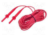 Test lead; banana plug 4mm,both sides; insulated; Urated: 5kV SONEL