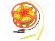 Test lead; shielded; Len: 50m; yellow; Equipment: cable reel SONEL