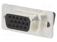 Connector: D-Sub HD; PIN: 15; plug; female; Type: w/o contacts TE Connectivity