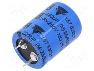 Capacitor: electrolytic; SNAP-IN; 220uF; 250VDC; Ø22x30mm; ±20% VISHAY