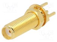 Connector: SMA; socket; female; straight; 50Ω; THT; PTFE MUELLER ELECTRIC