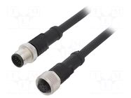 Cable: for sensors/automation; plug; PIN: 10; M12 male,M12 female AMPHENOL LTW