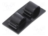 Self-adhesive cable holder; ØBundle : 8mm; polyamide; black HELLERMANNTYTON