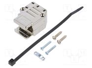 Angled 90°,straight; Locking: screws; black; Kit: complete shell AMPHENOL COMMUNICATIONS SOLUTIONS