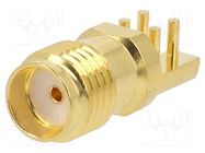 Connector: SMA; socket; female; card edge; angled; 50Ω; SMT,THT MUELLER ELECTRIC