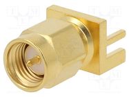 Connector: SMA; socket; male; card edge,middle board mount; 50Ω MUELLER ELECTRIC