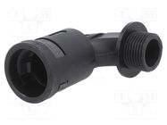 90° angled connector; Thread: metric,outside; polyamide 6; black 