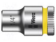 Socket; 6-angles,socket spanner; HEX 1/4"; 23mm WERA