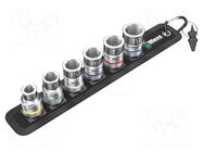 Wrench-set; 6-angles,socket spanner; Chrom-vanadium steel; 1/2" WERA