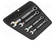 Wrenches set; inch,combination spanner,with ratchet; 4pcs. 