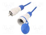 Extension lead; 3x1.5mm2; Sockets: 1; PUR; blue; 10m; 16A KEL