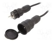 Extension lead; 3x1.5mm2; Sockets: 1; rubber; black; 20m; 16A KEL