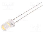 LED; 5mm; white warm; 55000÷65000mcd; 15°; Front: convex; 7÷8.5lm OPTOSUPPLY