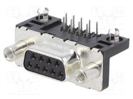 D-Sub; PIN: 9; socket; female; for panel mounting; angled 90°; 5A AMPHENOL COMMUNICATIONS SOLUTIONS