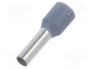 Tip: bootlace ferrule; insulated; copper; 2.5mm2; 8mm; tinned; grey 