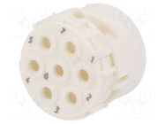 Connector: M23; contact insert; PIN: 7; male; crimped; w/o contacts HARTING