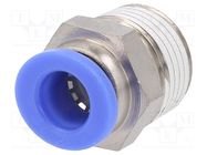 Push-in fitting; straight; -0.95÷15bar; nickel plated brass 