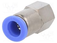 Push-in fitting; straight; -0.95÷15bar; nickel plated brass PNEUMAT