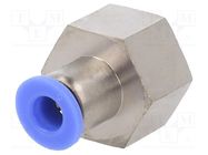 Push-in fitting; straight; -0.95÷15bar; nickel plated brass PNEUMAT