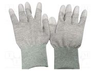 Protective gloves; ESD; S; copper,polyamide; grey; <10GΩ EUROSTAT GROUP