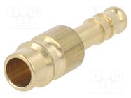 Connector; connector pipe; 0÷35bar; brass; NW 7,2,hose 6mm 