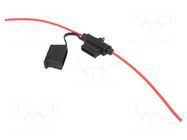 Fuse holder; 19mm; 15A; Leads: cables; 24V; Wire colour: red OPTIFUSE