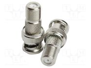 Adapter; BNC plug,F plug; silver; 52056791 TEMPO