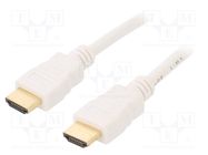 Cable; HDMI 2.0; HDMI plug,both sides; PVC; 1.8m; white; 30AWG GEMBIRD