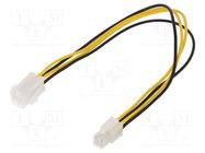 Cable: mains; ATX P4 male,ATX P4 female; 0.3m; Cablexpert GEMBIRD