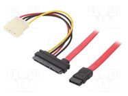 Cable: mains SATA; Molex male,SATA 22pin female,SATA female GEMBIRD