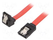 Cable: SATA; SATA plug,SATA plug angled; 0.5m; SATA III; red GEMBIRD