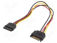 Cable: SATA; SATA 15pin male,SATA 15pin female; 0.3m; Cablexpert GEMBIRD