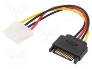 Cable: mains SATA; Molex female,SATA 15pin male; 0.15m GEMBIRD