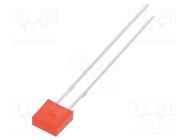 LED; rectangular; 2x5x5mm; red; 100÷150mcd; 100°; Front: flat; 20mA OPTOSUPPLY