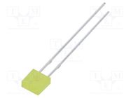 LED; rectangular; 2x5x5mm; yellow; 100÷150mcd; 100°; Front: flat OPTOSUPPLY