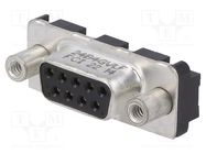 D-Sub; PIN: 9; socket; female; for panel mounting; straight; 5A AMPHENOL COMMUNICATIONS SOLUTIONS