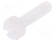 Screw; M3x12; 0.5; Head: cheese head; slotted; 0.9mm; polyamide DREMEC
