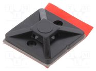 Holder; self-adhesive; polyamide; UL94V-2; black; Tie width: 4.4mm HELLERMANNTYTON