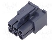 Connector: wire-wire/PCB; plug; female; Mini-Fit Jr; 4.2mm; PIN: 6 MOLEX