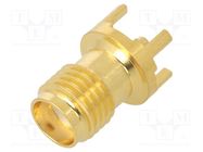 Connector: SMA; socket; female; straight; 50Ω; THT; on PCBs; PTFE MUELLER ELECTRIC