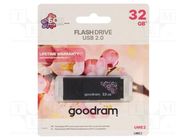 Pendrive; USB 2.0; 32GB; R: 20MB/s; W: 5MB/s; SPRING; black; USB A GOODRAM