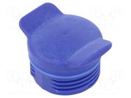 Protection cover; IP67,IP6K9K; external thread; blue HARTING