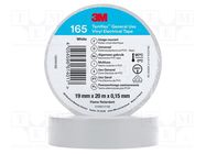 Tape: electrical insulating; W: 19mm; L: 20m; Thk: 0.152mm; white 3M