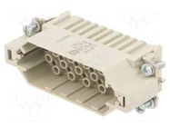 Connector: HDC; contact insert; male; 10A; 250V; Han® DD; PIN: 40 HARTING